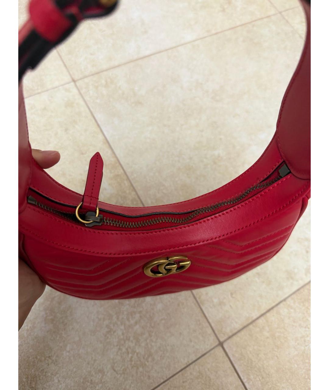 GUCCI Красная кожаная сумка через плечо, фото 4