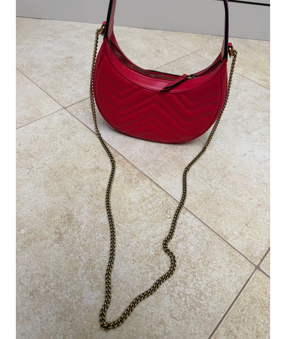 GUCCI Красная кожаная сумка через плечо, фото 3
