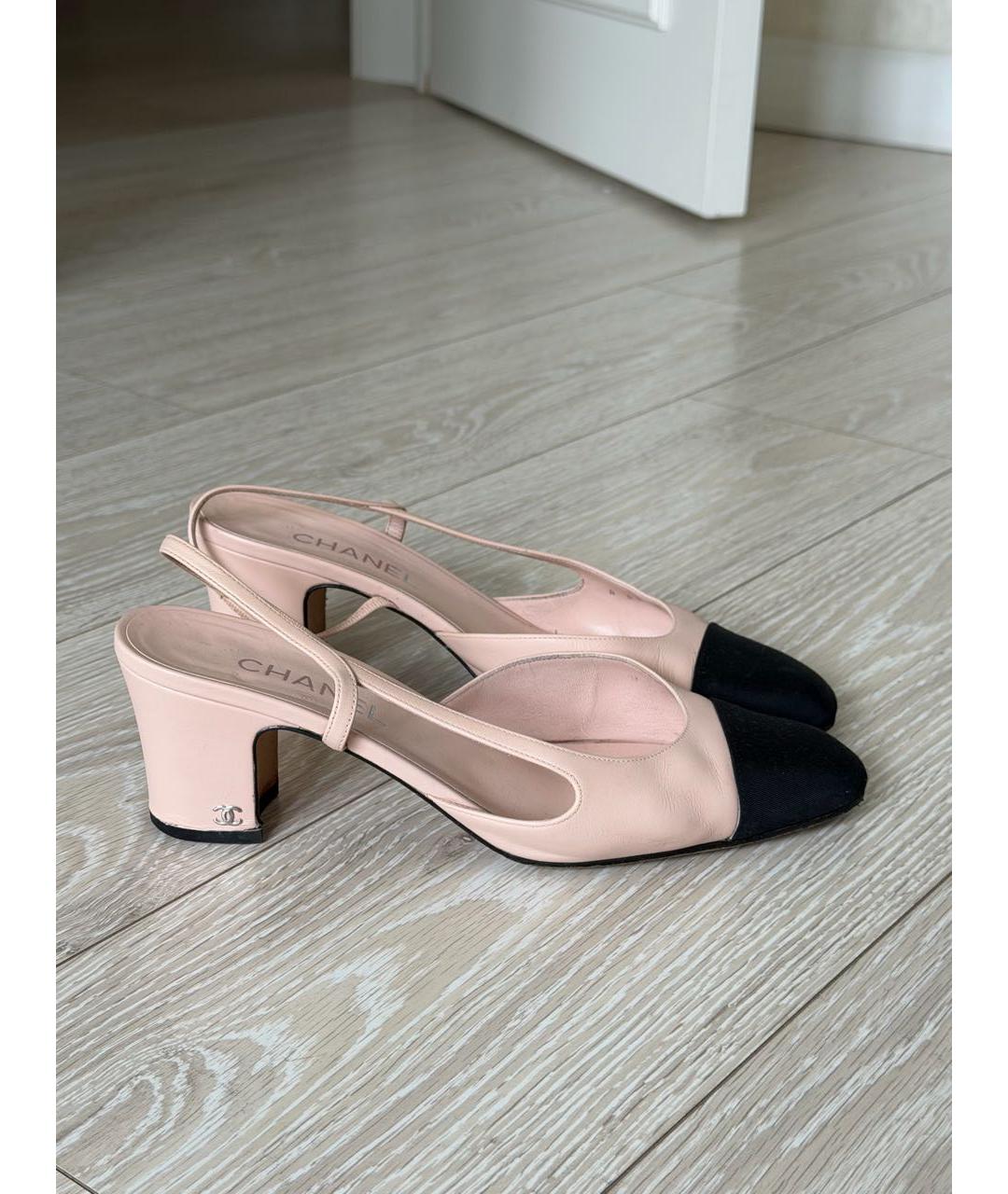 CHANEL Розовые кожаные туфли, фото 5