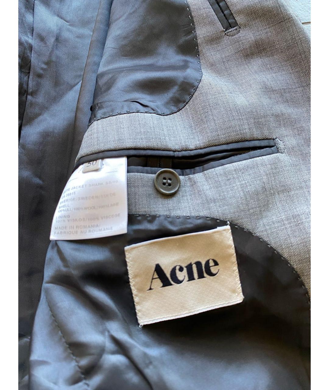 ACNE STUDIOS Антрацитовый шерстяной пиджак, фото 4