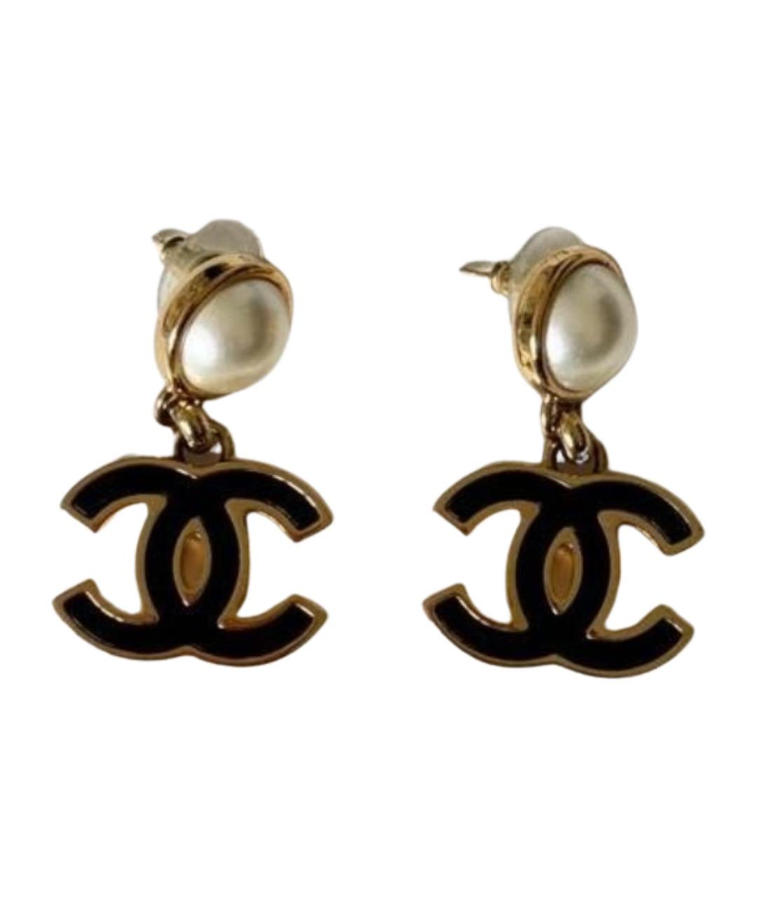 CHANEL Черные серьги, фото 1