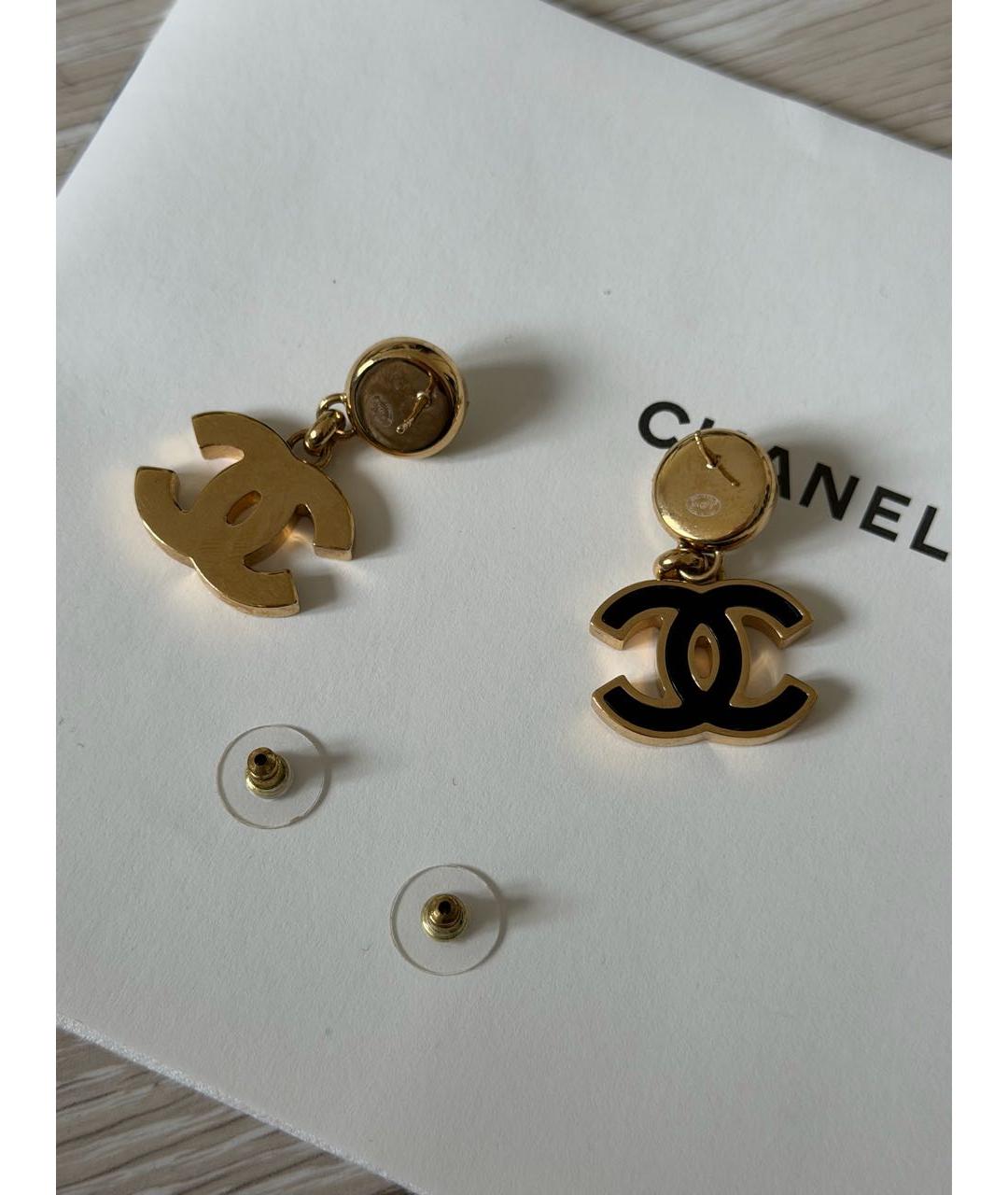 CHANEL Черные серьги, фото 3
