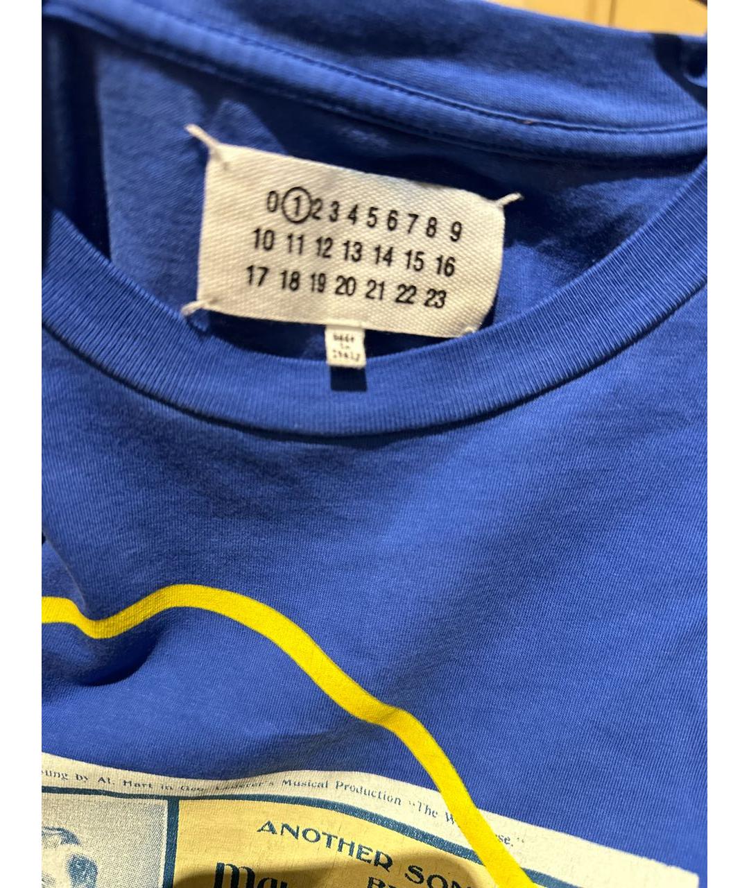 MAISON MARGIELA Синяя хлопковая футболка, фото 4