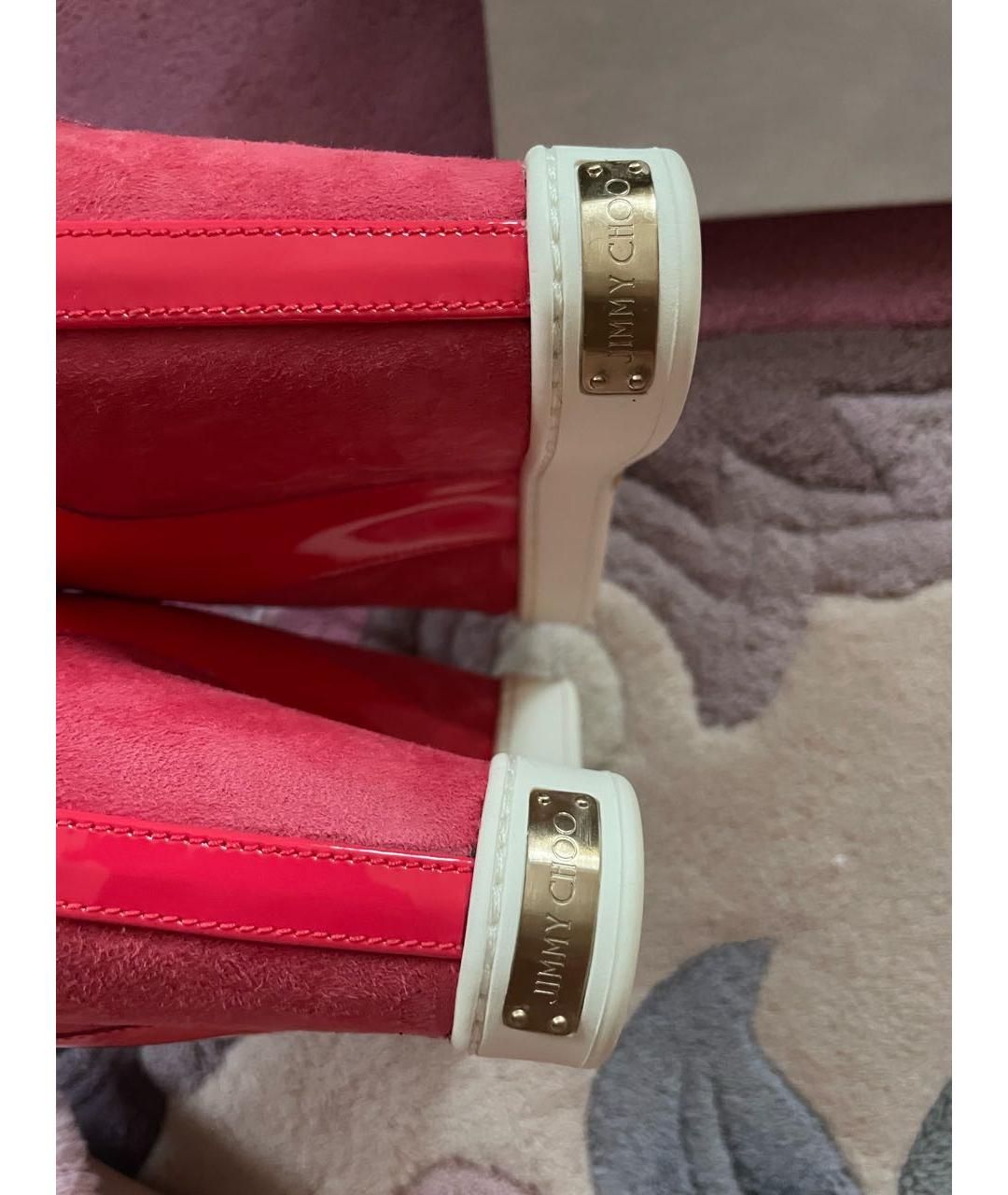 JIMMY CHOO Фуксия замшевые ботинки, фото 5
