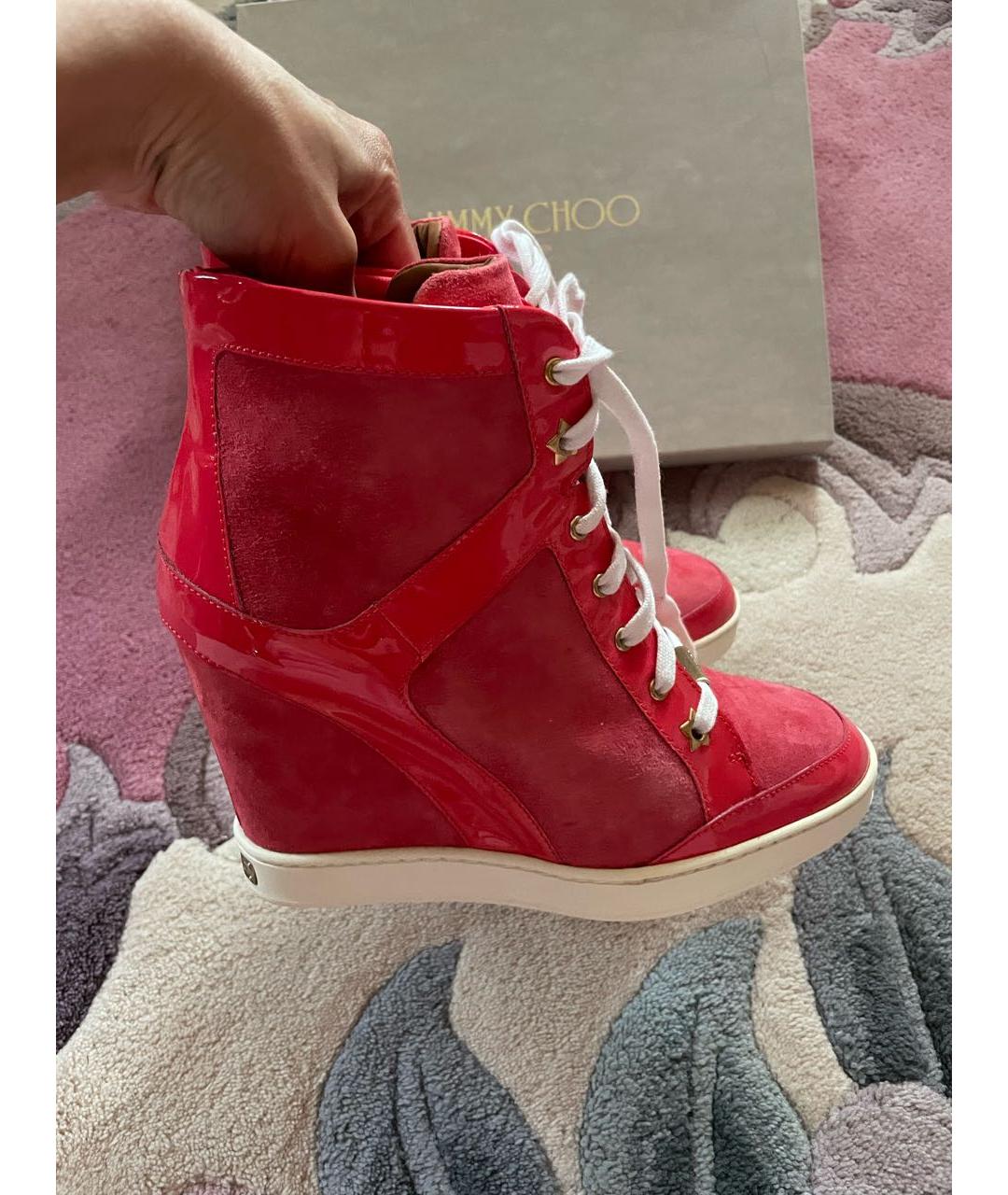JIMMY CHOO Фуксия замшевые ботинки, фото 2