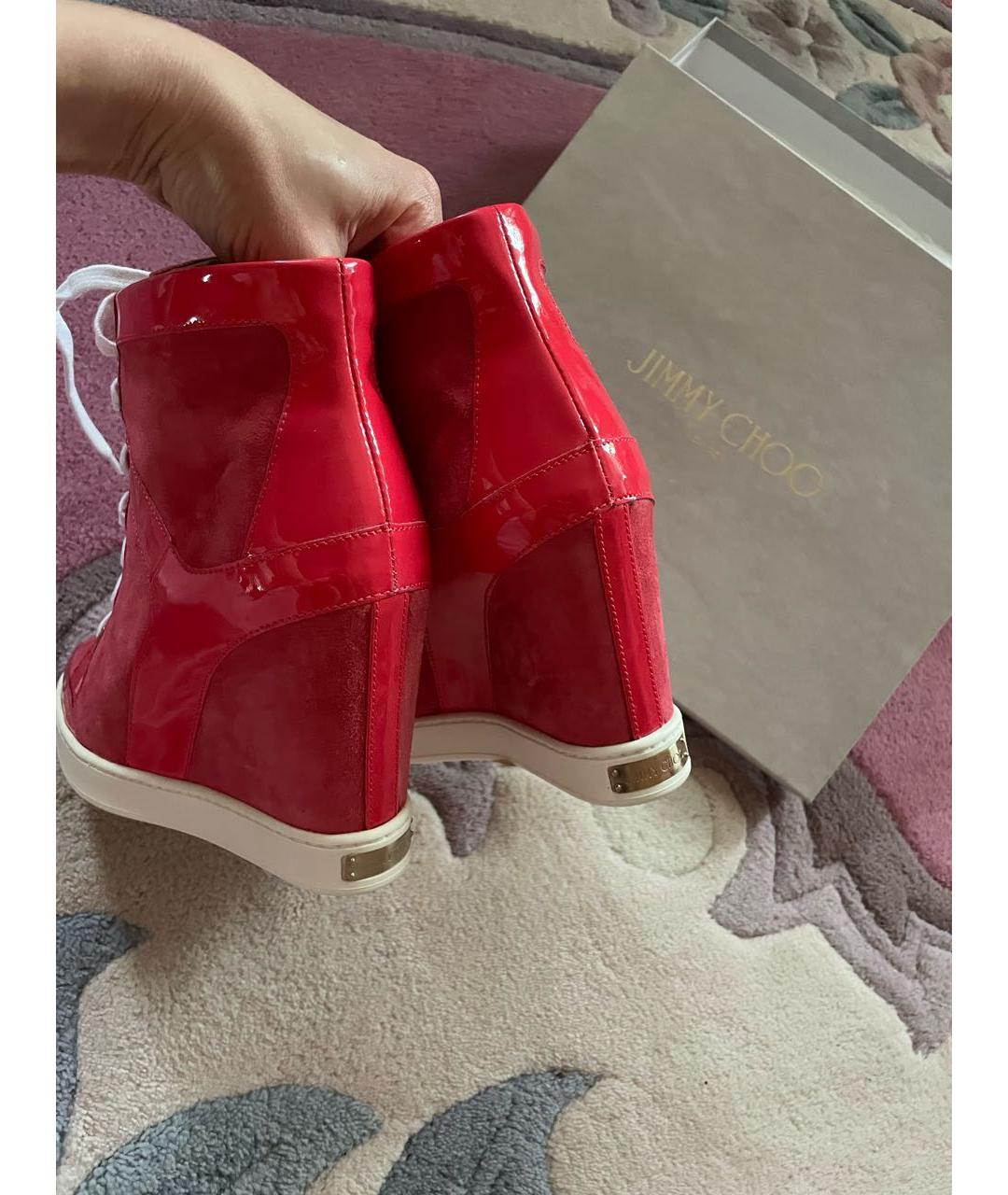 JIMMY CHOO Фуксия замшевые ботинки, фото 4