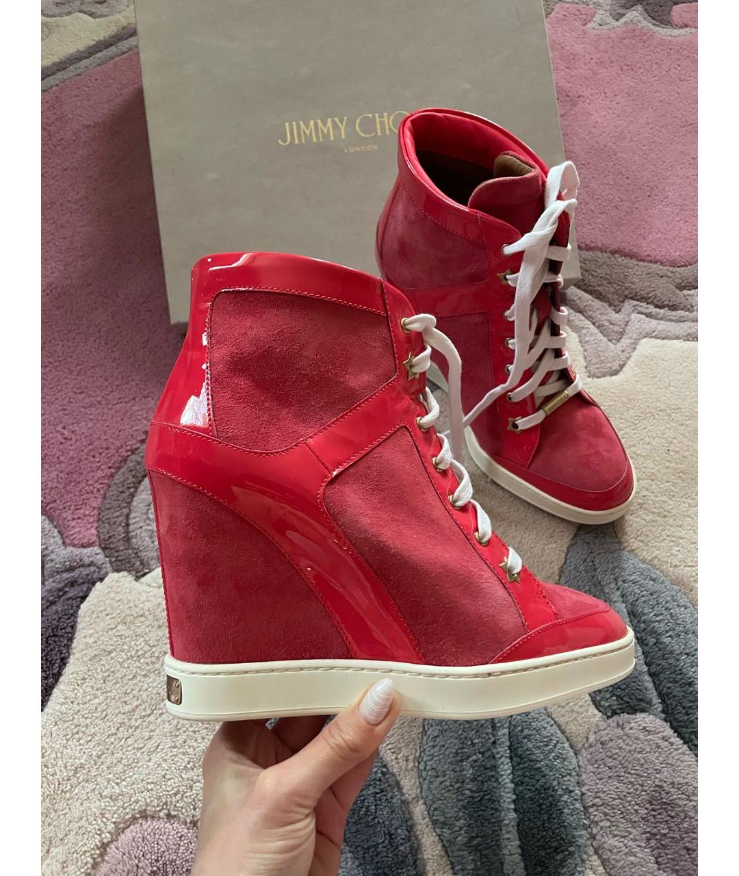 JIMMY CHOO Фуксия замшевые ботинки, фото 8