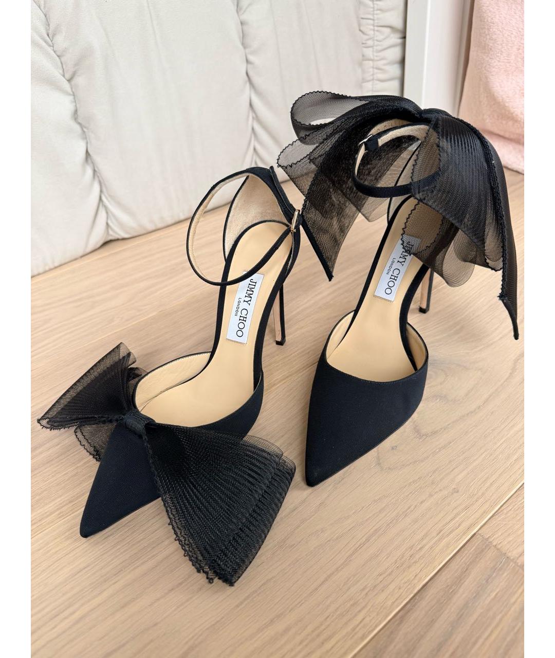JIMMY CHOO Черные текстильные туфли, фото 5