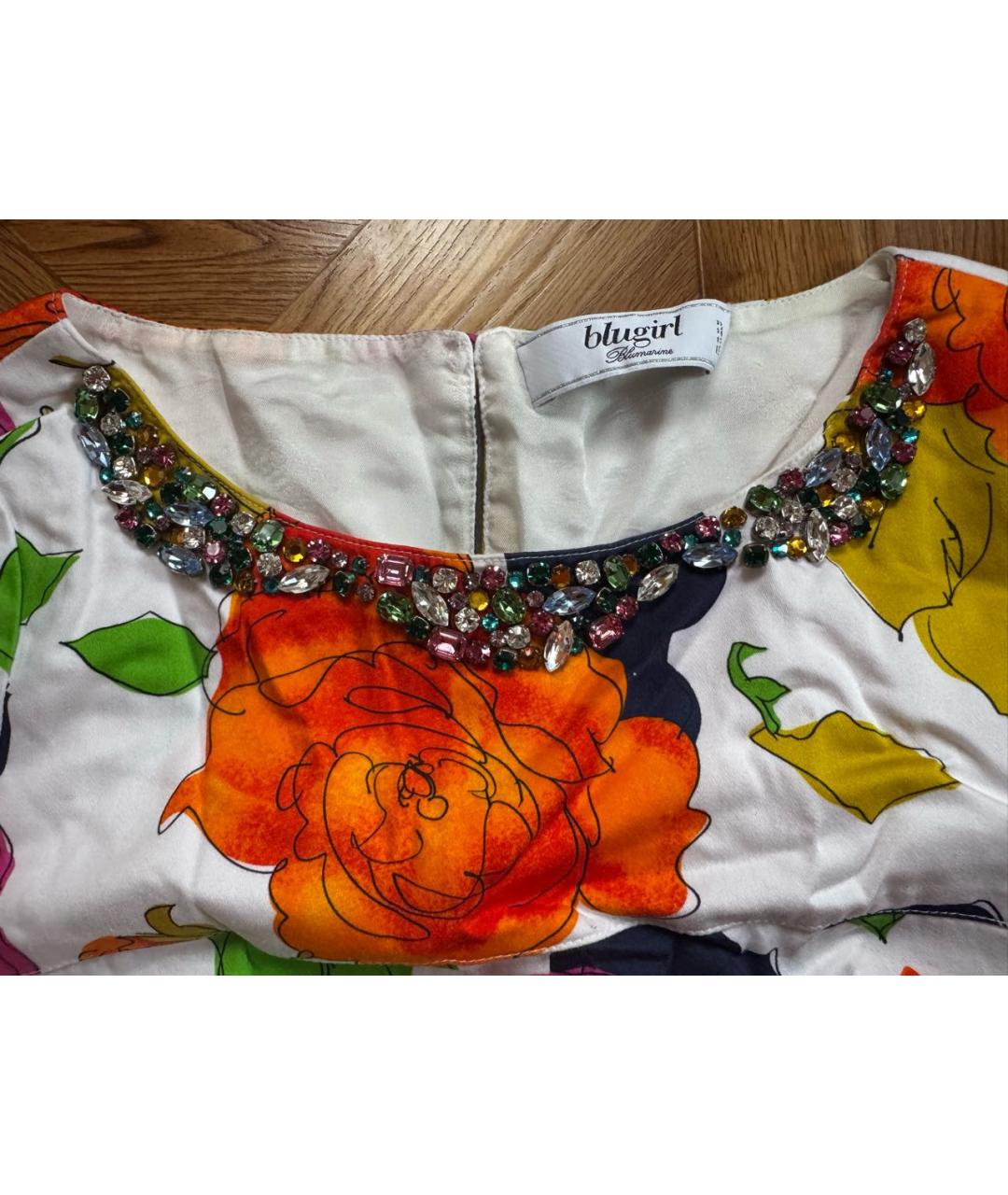 BLUMARINE Мульти хлопковое коктейльное платье, фото 3