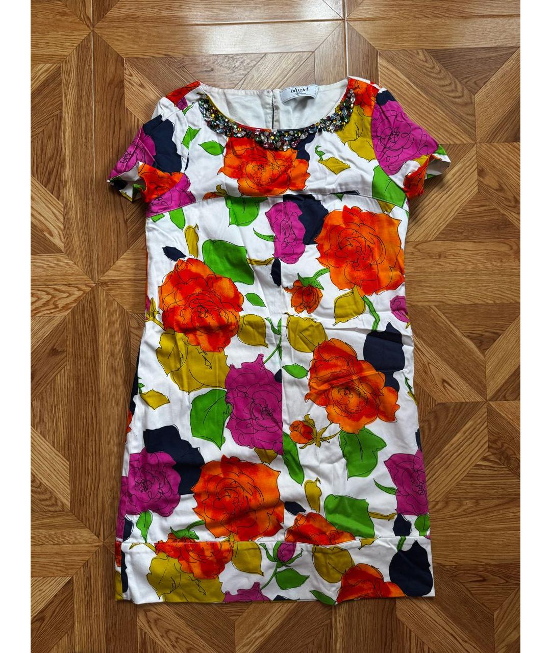 BLUMARINE Мульти хлопковое коктейльное платье, фото 2