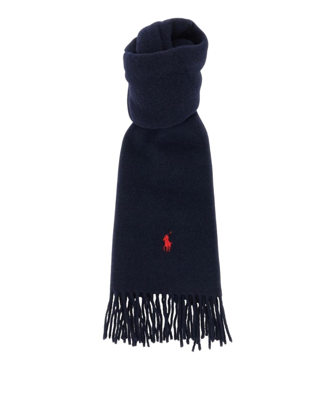 POLO RALPH LAUREN Синий шерстяной шарф, фото 1