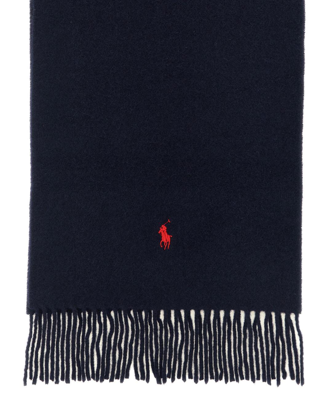 POLO RALPH LAUREN Синий шерстяной шарф, фото 2