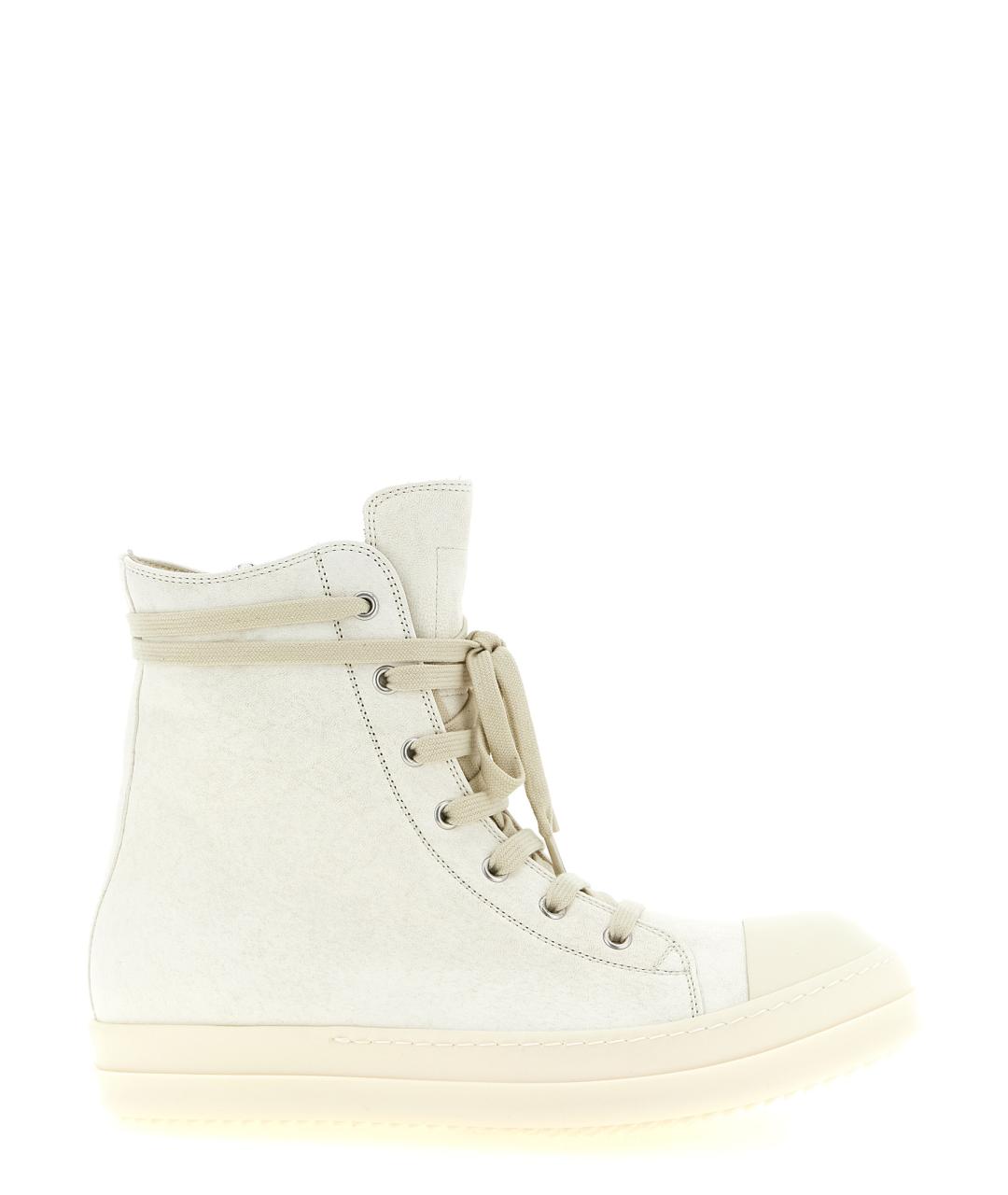 RICK OWENS Белые кожаные низкие кроссовки / кеды, фото 5