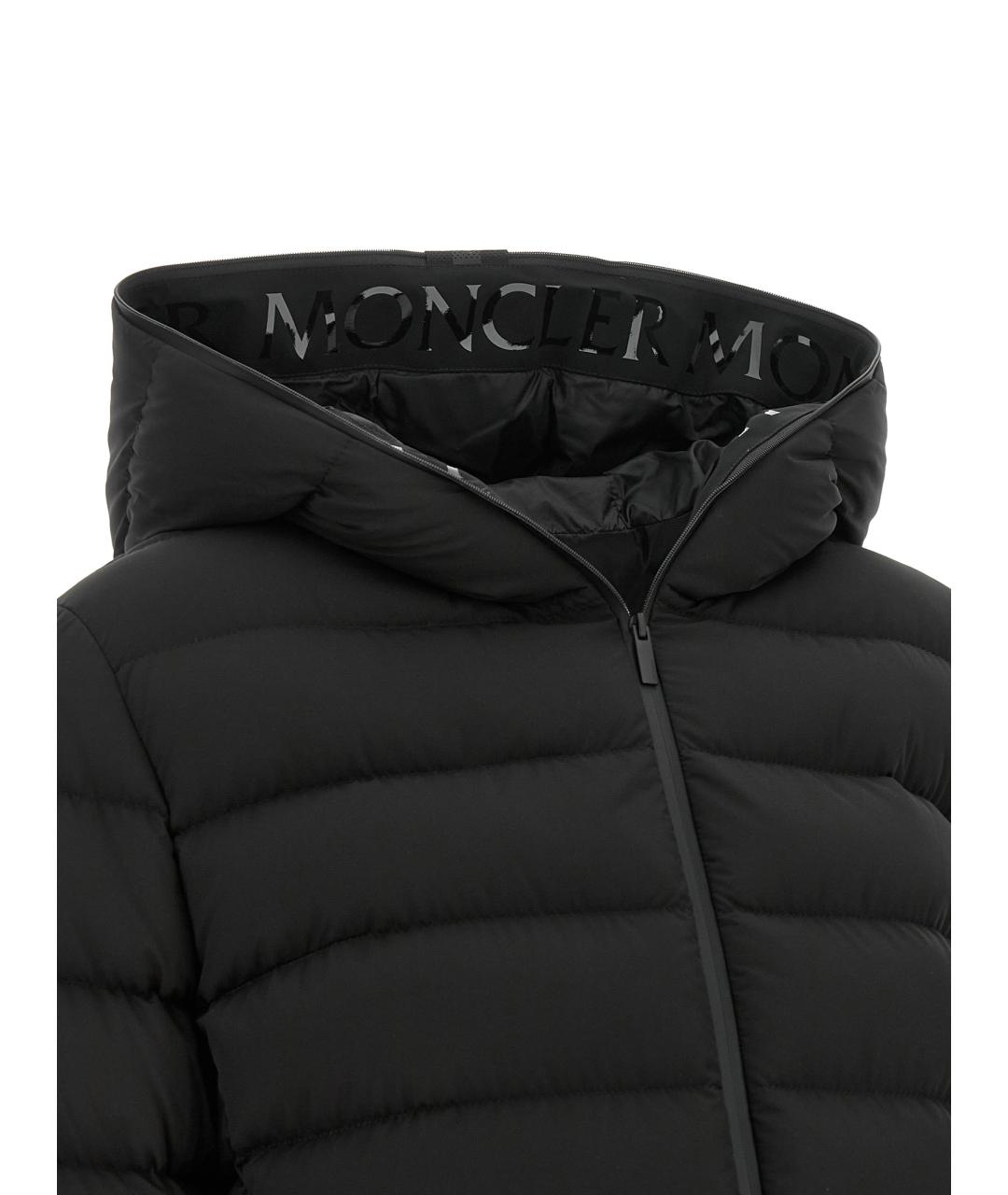 MONCLER Черный полиэстеровый пуховик, фото 5