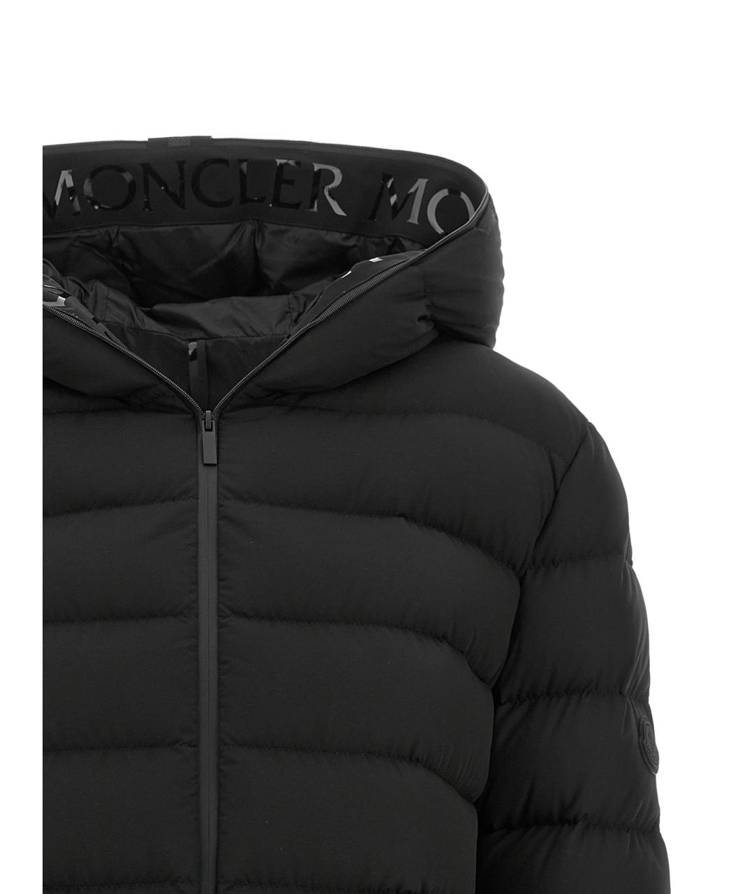 MONCLER Черный полиэстеровый пуховик, фото 3