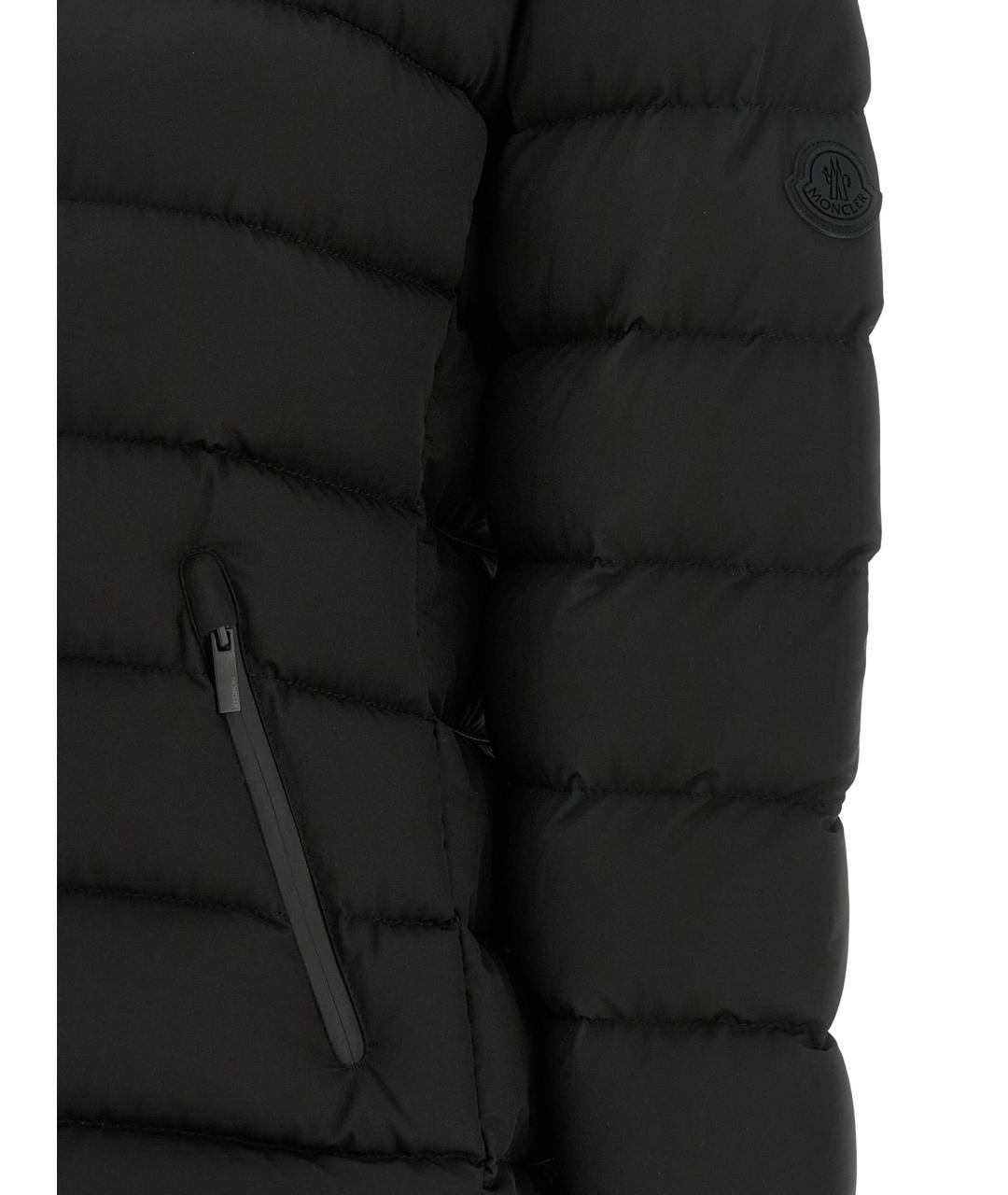MONCLER Черный полиэстеровый пуховик, фото 4