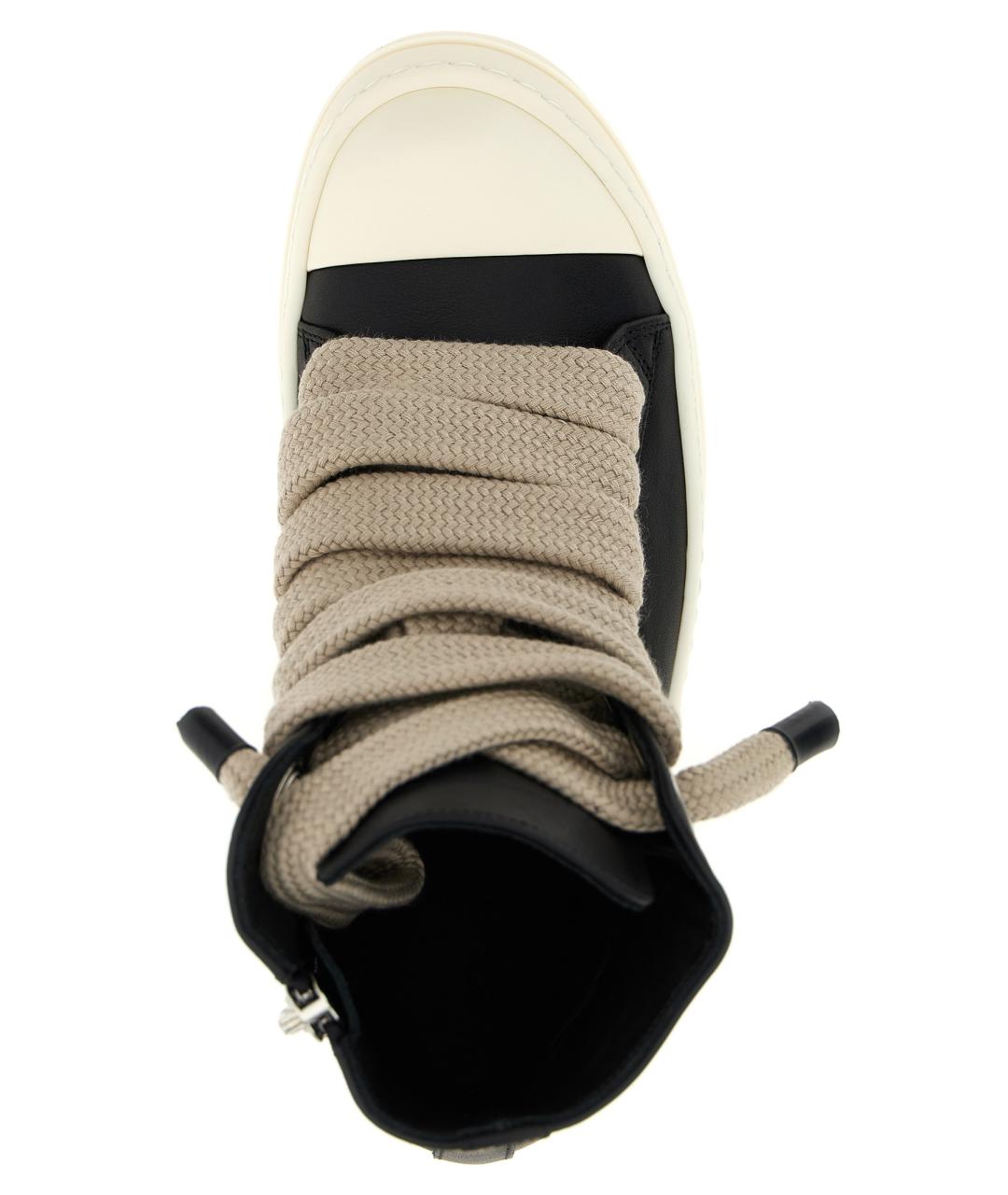 RICK OWENS Черные кожаные кроссовки, фото 4
