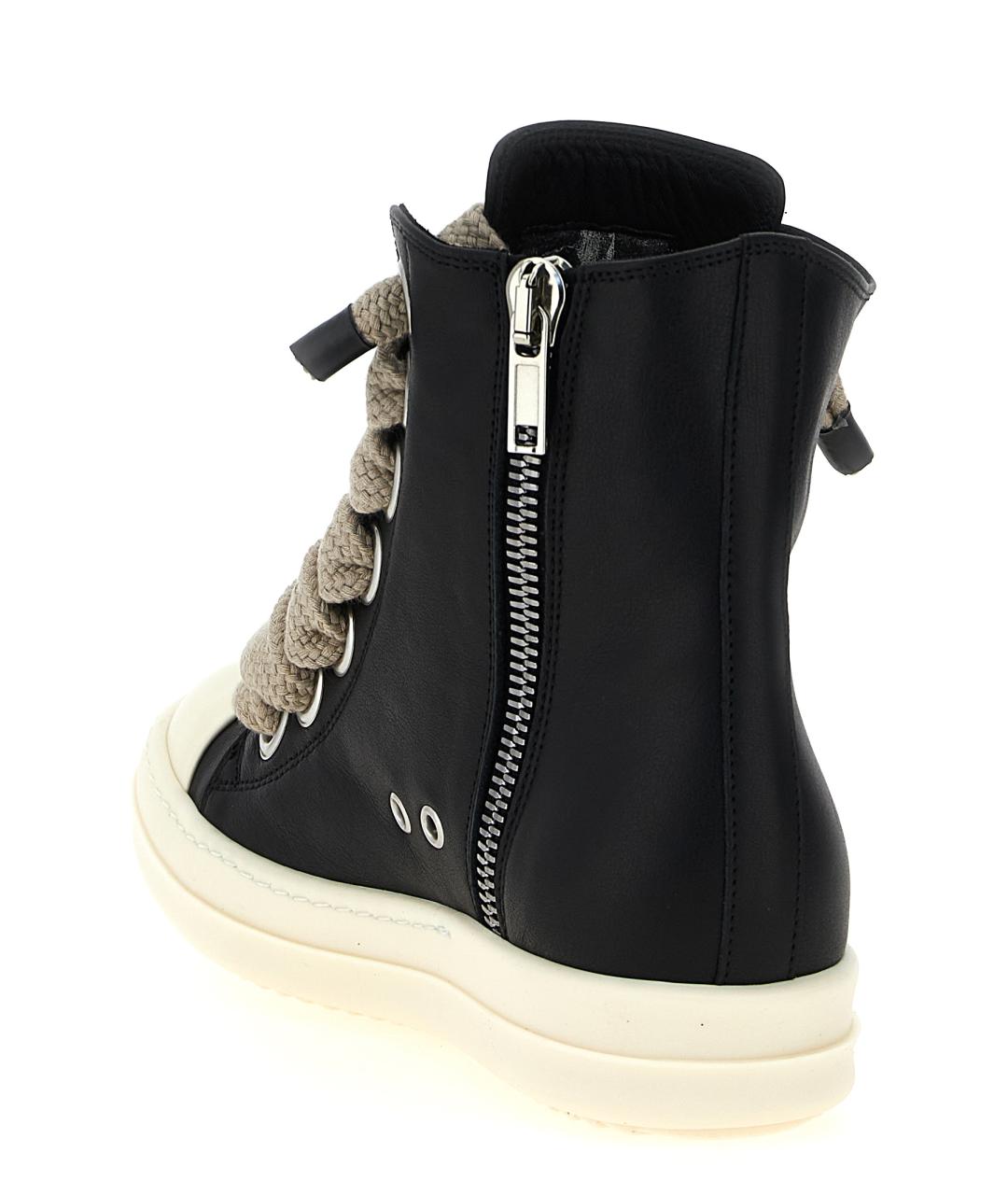 RICK OWENS Черные кожаные кроссовки, фото 3