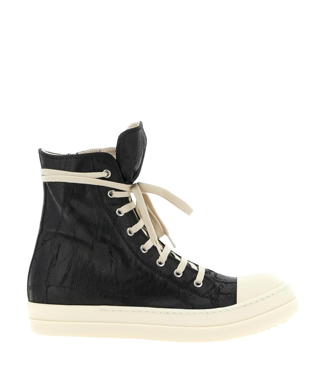 RICK OWENS DRKSHDW Черные текстильные высокие кроссовки / кеды, фото 1