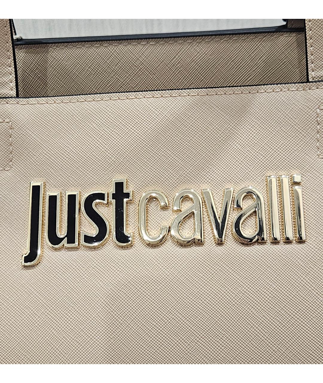JUST CAVALLI Бежевая сумка тоут из искусственной кожи, фото 5