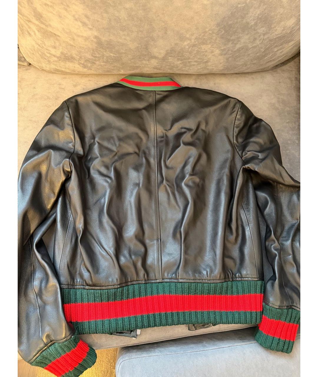 GUCCI Черная кожаная куртка, фото 6