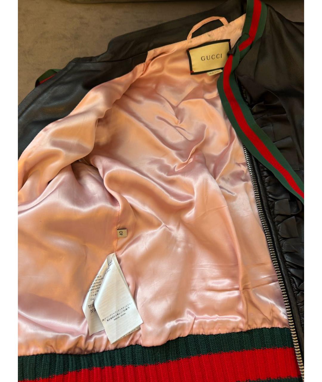 GUCCI Черная кожаная куртка, фото 4