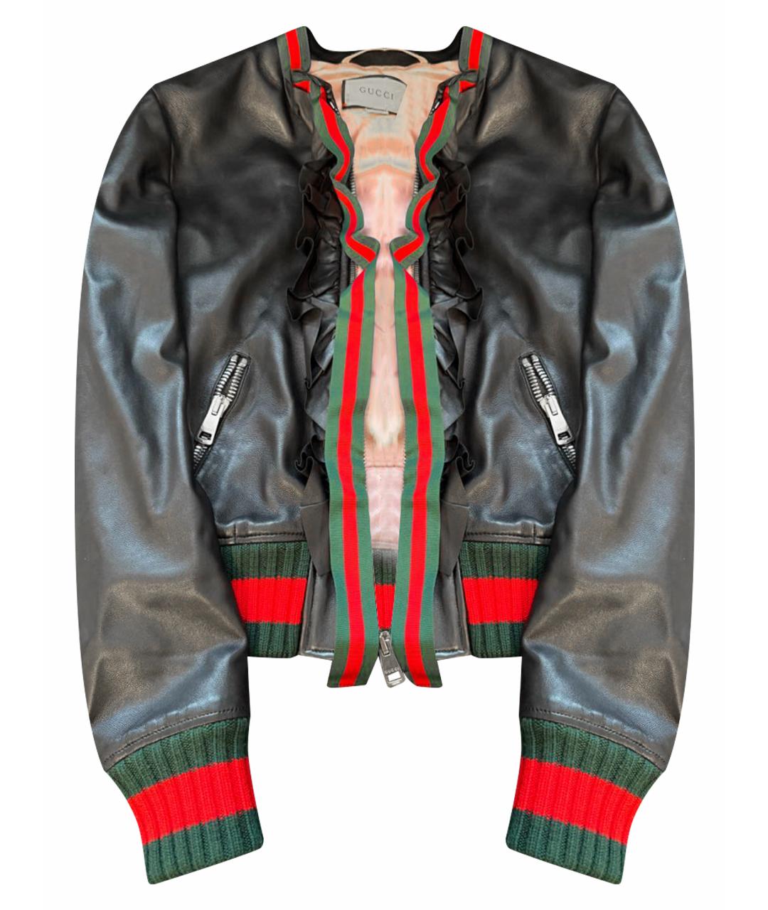 GUCCI Черная кожаная куртка, фото 1