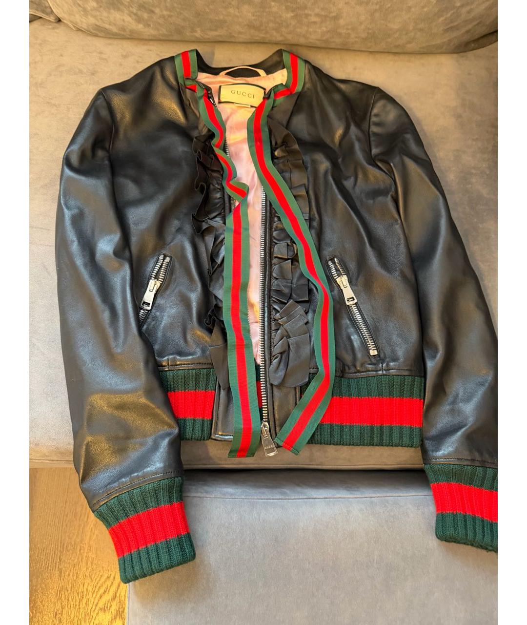 GUCCI Черная кожаная куртка, фото 9