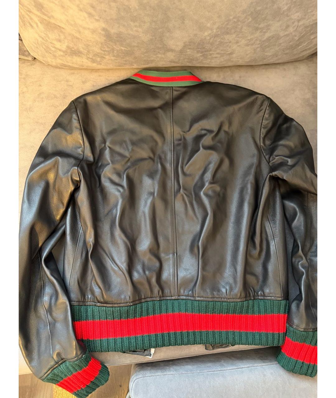 GUCCI Черная кожаная куртка, фото 5