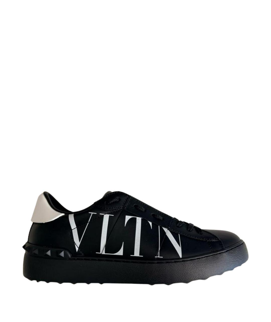 VALENTINO Черные кожаные кроссовки, фото 1