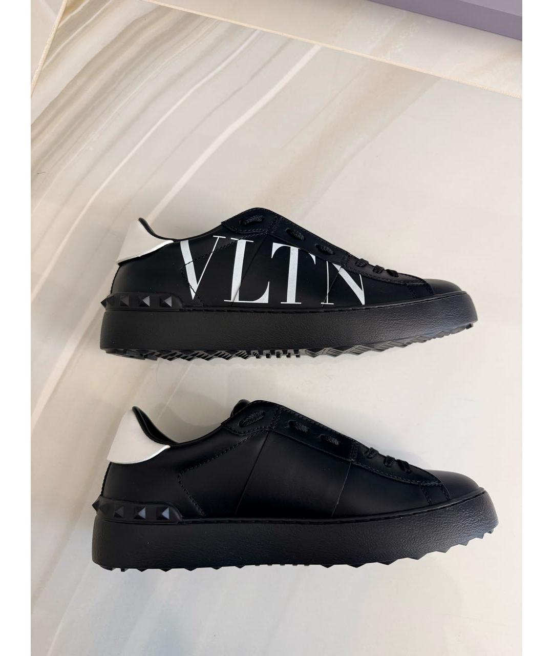 VALENTINO Черные кожаные кроссовки, фото 2