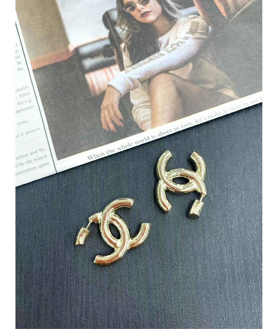 CHANEL Золотые серьги, фото 4