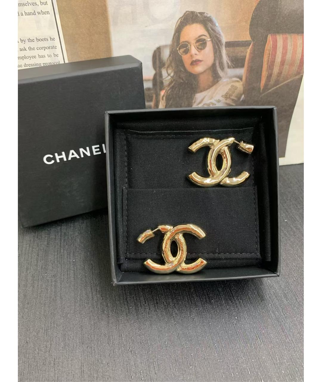 CHANEL Золотые серьги, фото 2