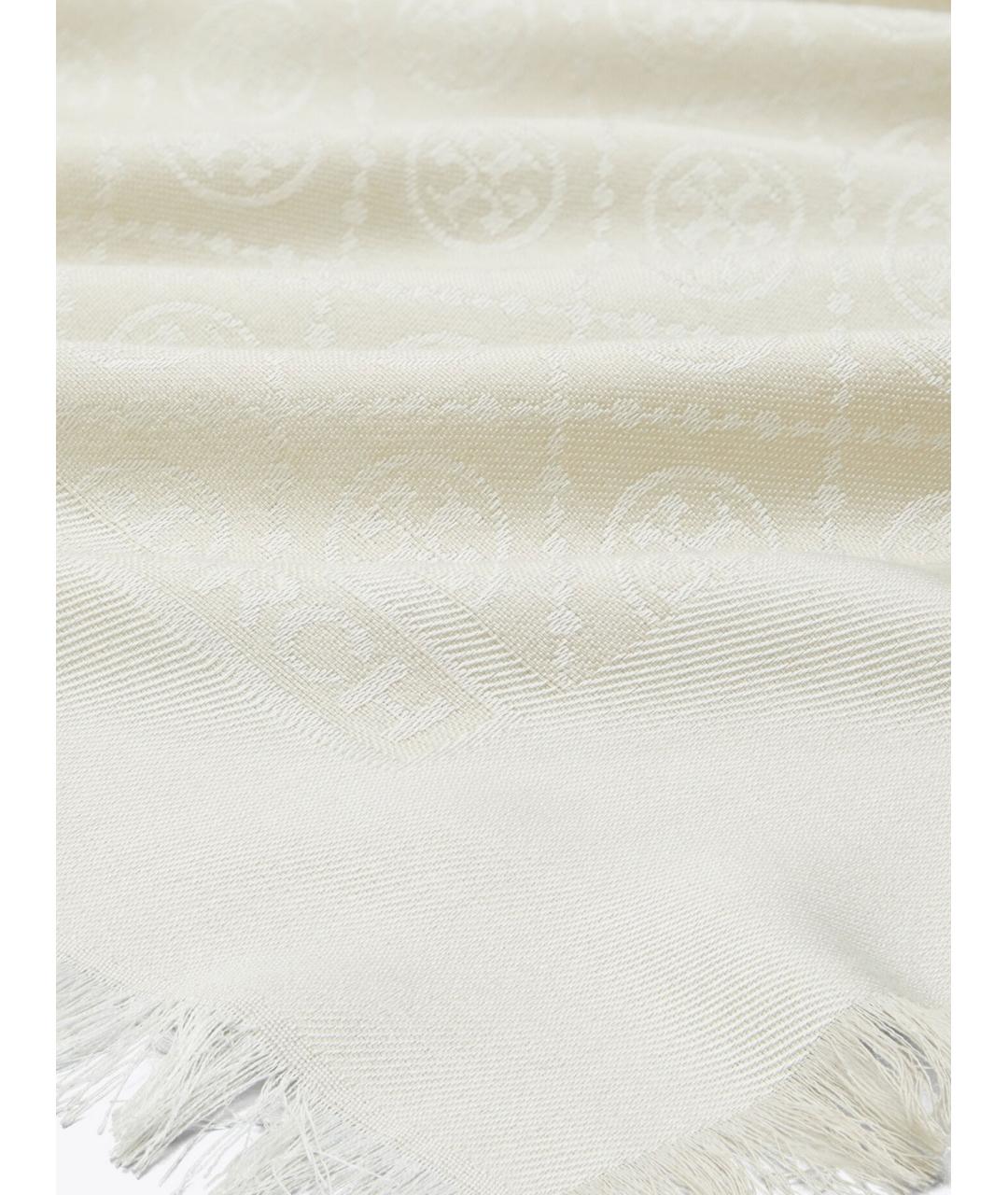 TORY BURCH Белый шелковый шарф, фото 2