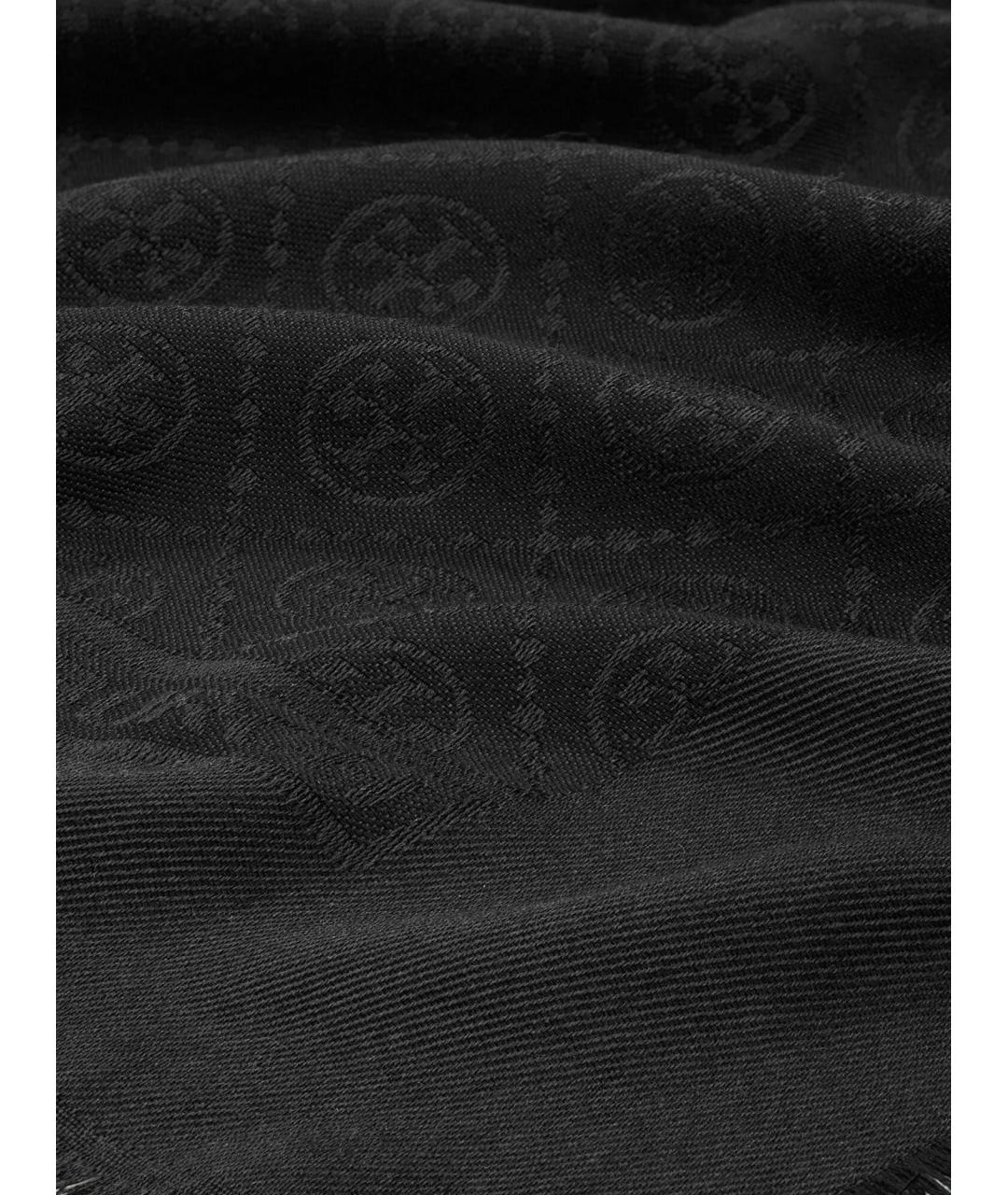 TORY BURCH Черный шелковый шарф, фото 2