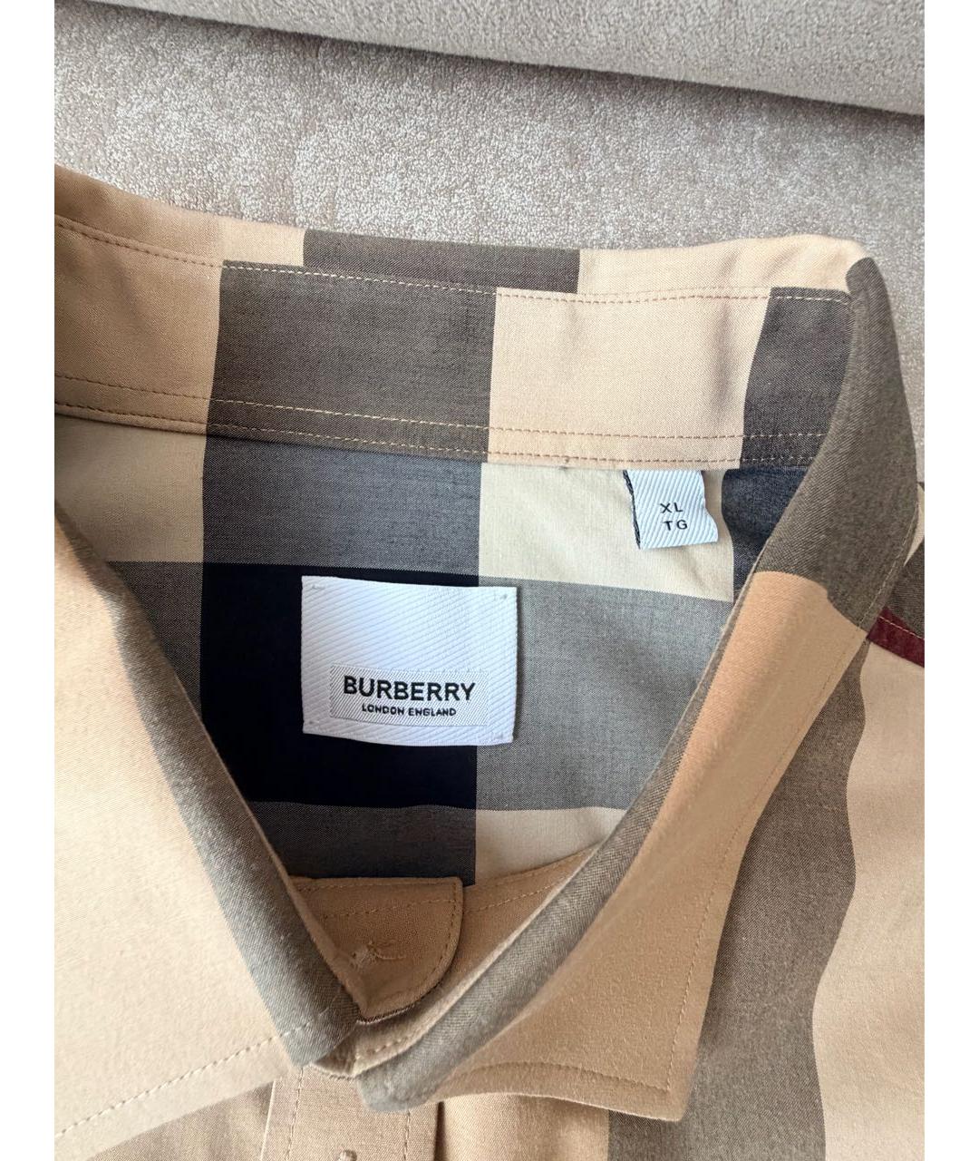 BURBERRY Бежевая хлопковая кэжуал рубашка, фото 5