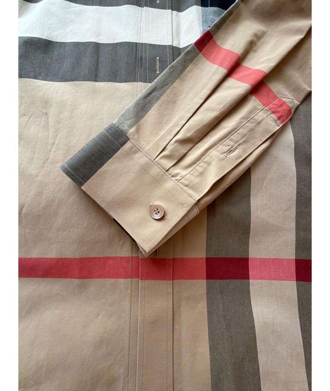 BURBERRY Бежевая хлопковая кэжуал рубашка, фото 4