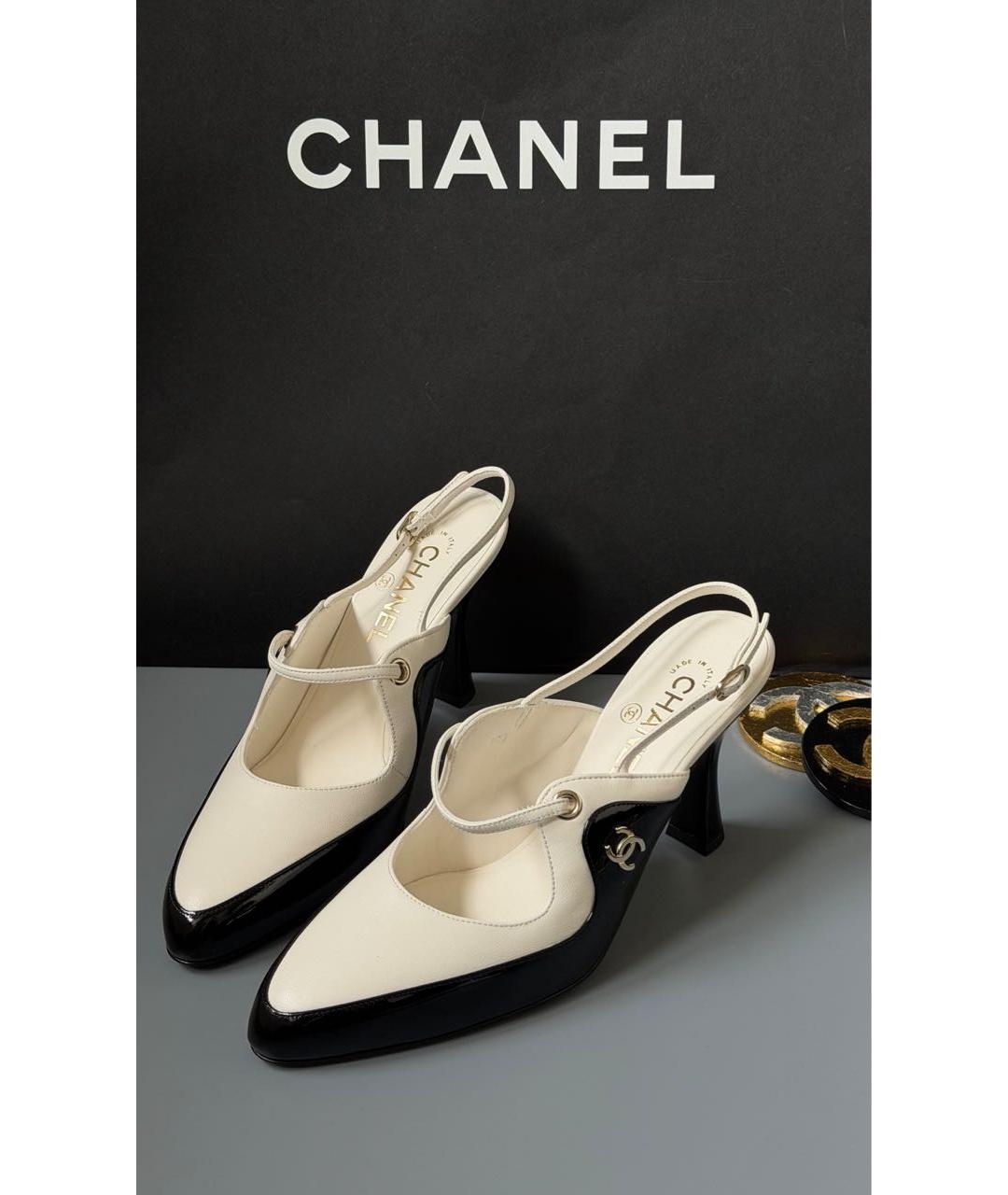 CHANEL Белые кожаные туфли, фото 2