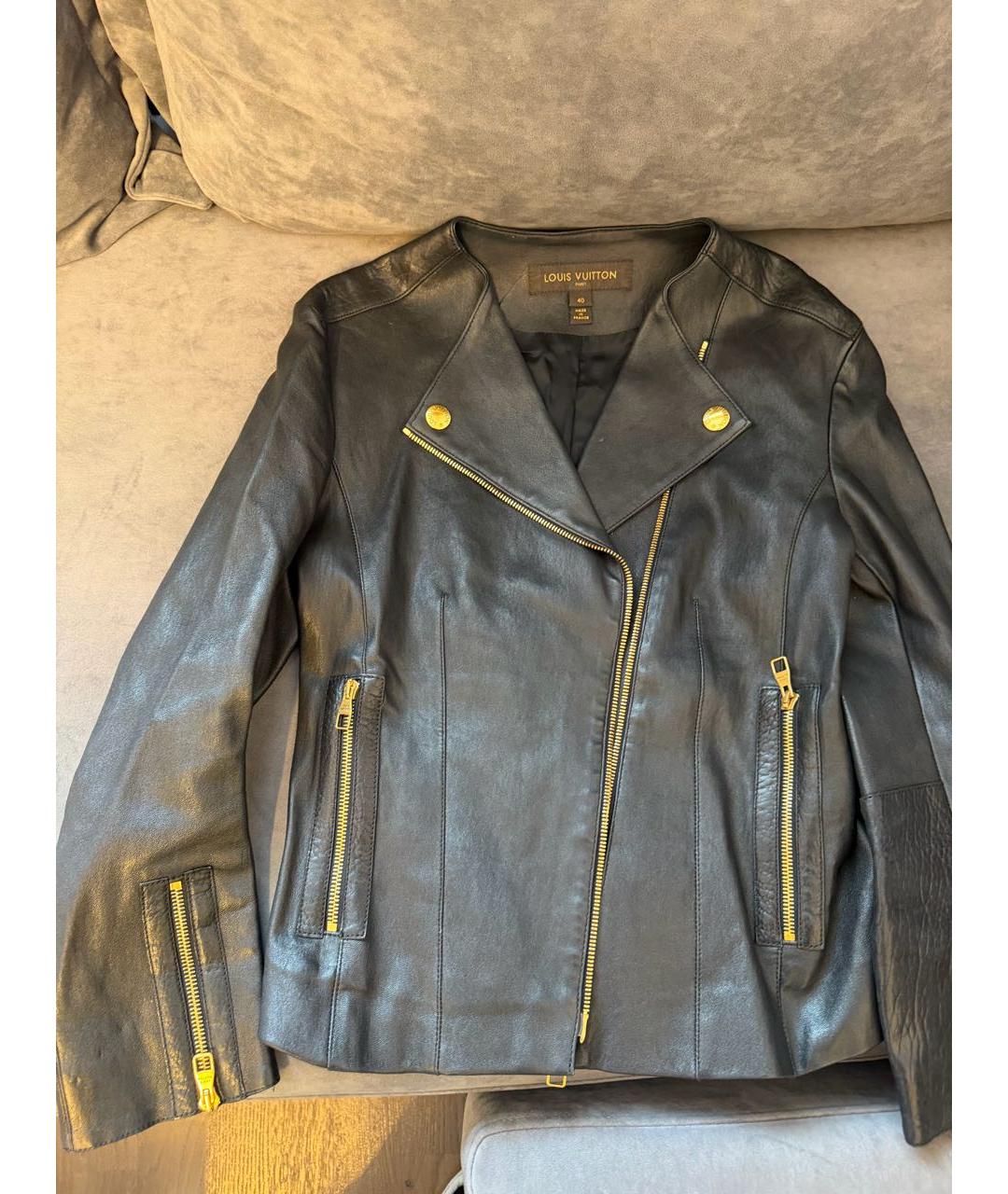 LOUIS VUITTON Черная кожаная куртка, фото 7