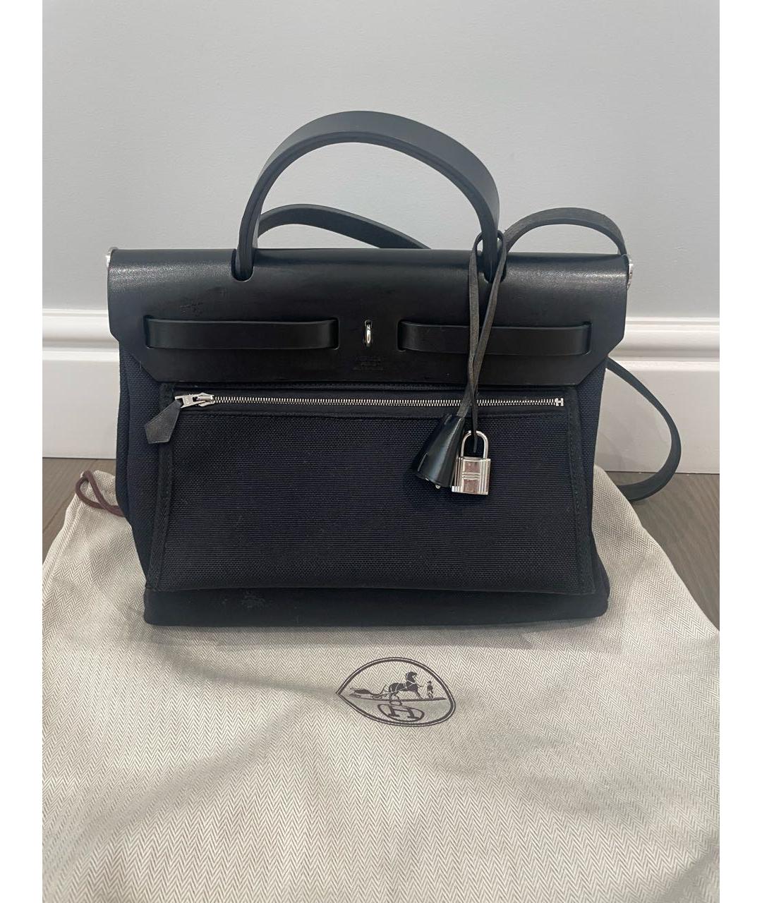 HERMES Черная тканевая сумка через плечо, фото 3