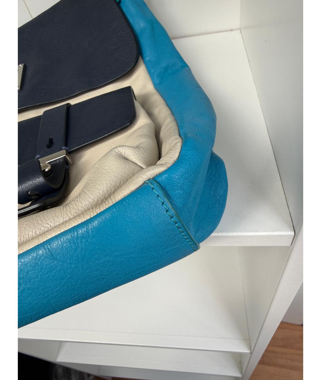 MARC BY MARC JACOBS Голубая кожаная сумка с короткими ручками, фото 7