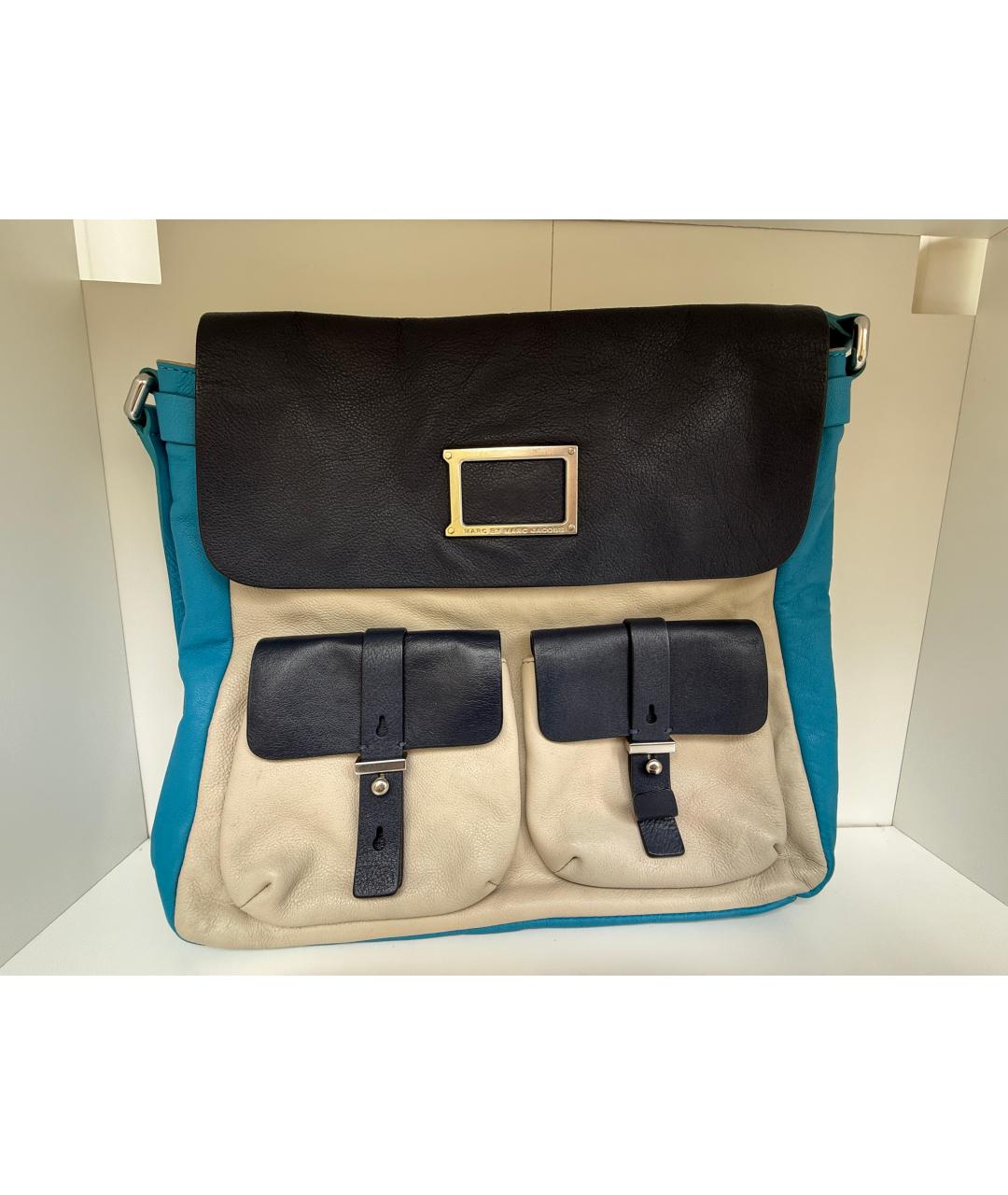 MARC BY MARC JACOBS Голубая кожаная сумка с короткими ручками, фото 2
