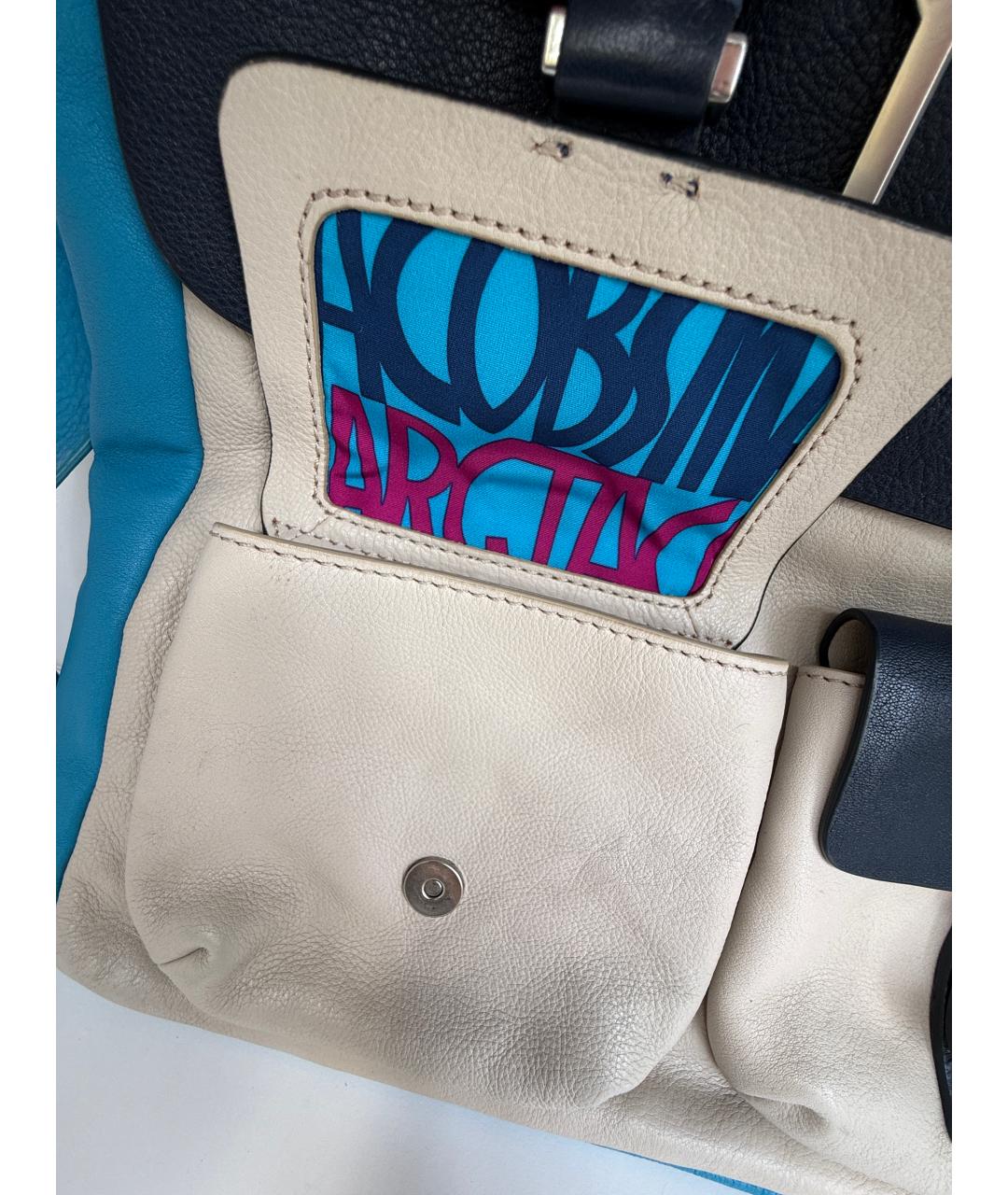 MARC BY MARC JACOBS Голубая кожаная сумка с короткими ручками, фото 5