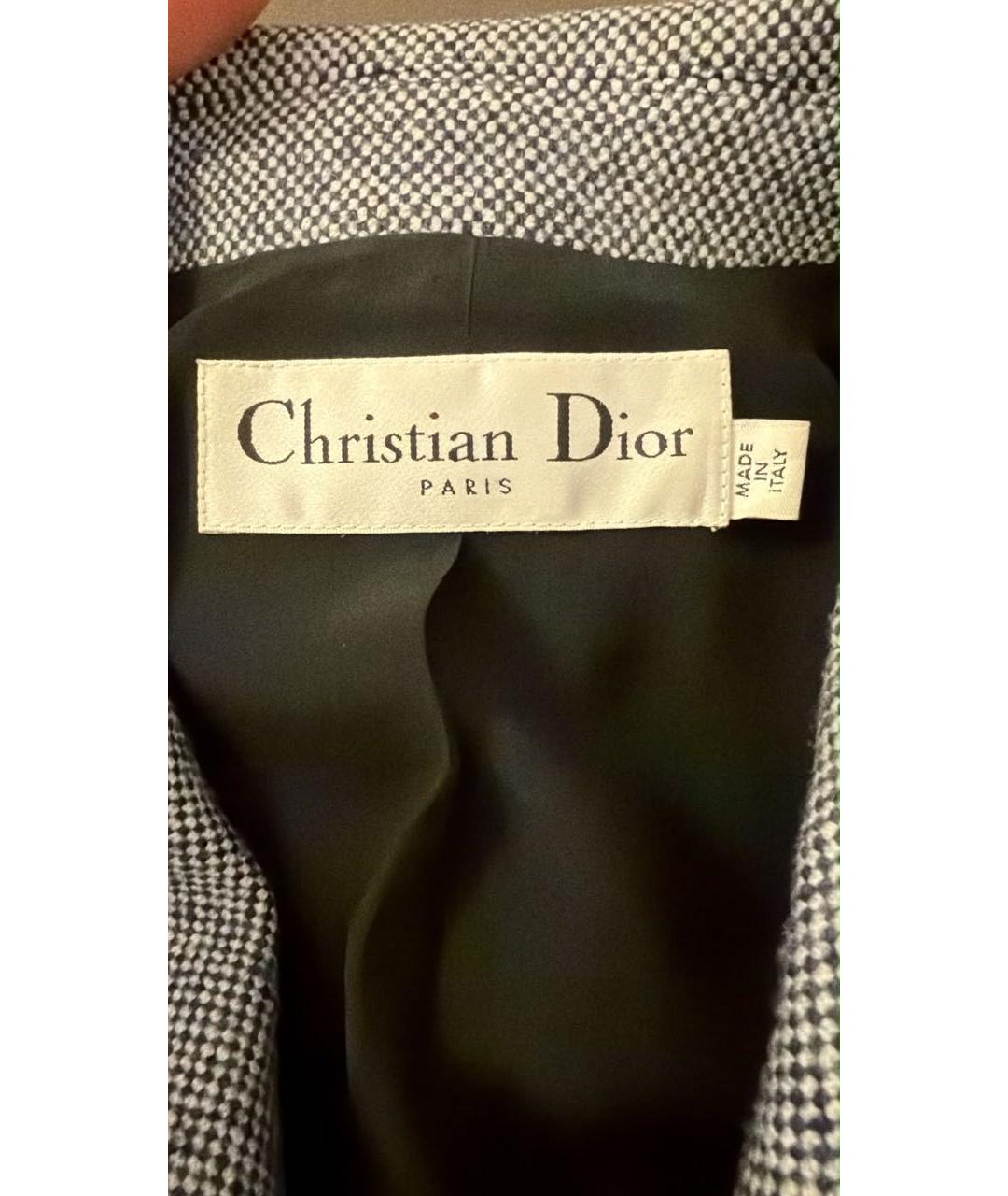 CHRISTIAN DIOR Серый шерстяной жакет/пиджак, фото 6