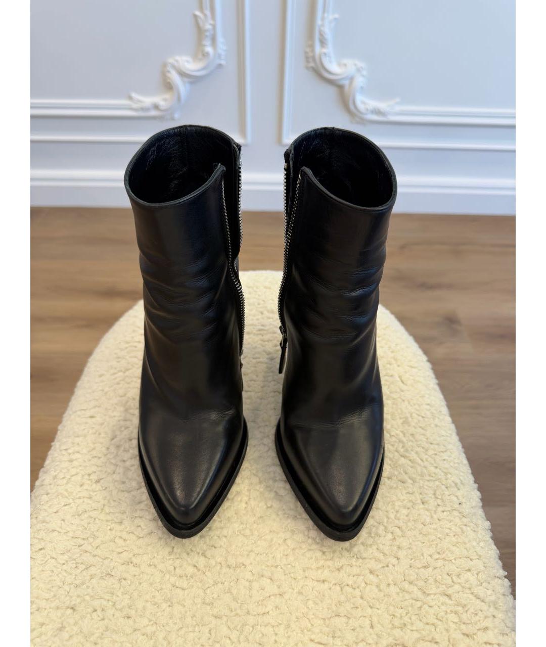 ALEXANDER MCQUEEN Черные кожаные ботильоны, фото 2