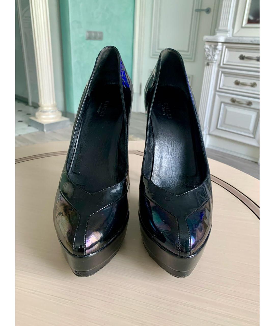 GUCCI Черные кожаные туфли, фото 2