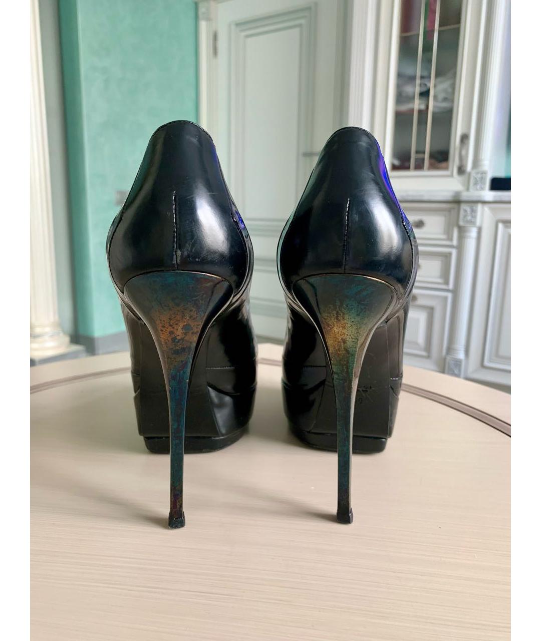 GUCCI Черные кожаные туфли, фото 4