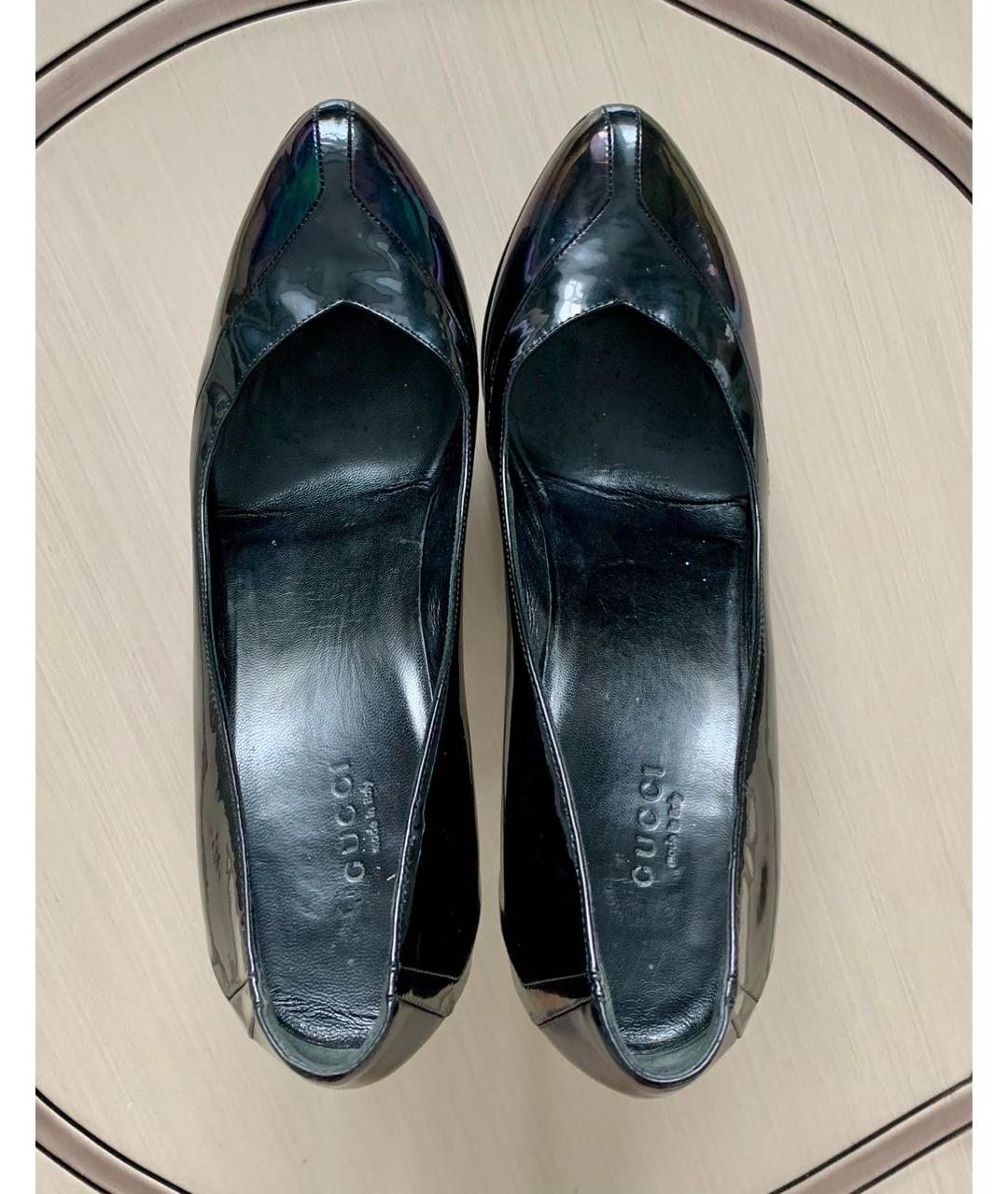 GUCCI Черные кожаные туфли, фото 3
