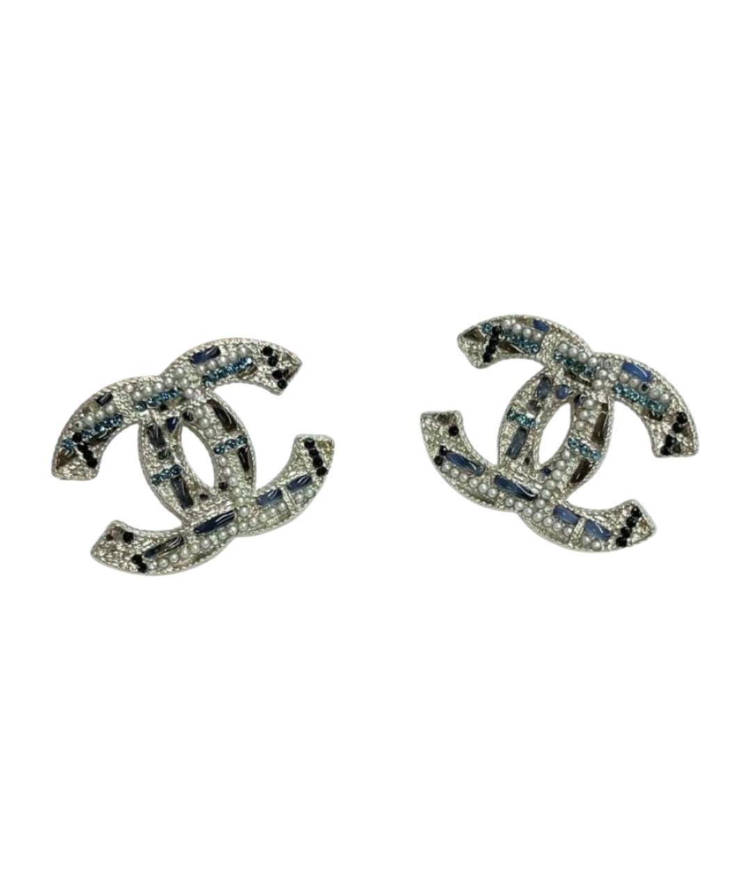 CHANEL Серебряные металлические серьги, фото 1