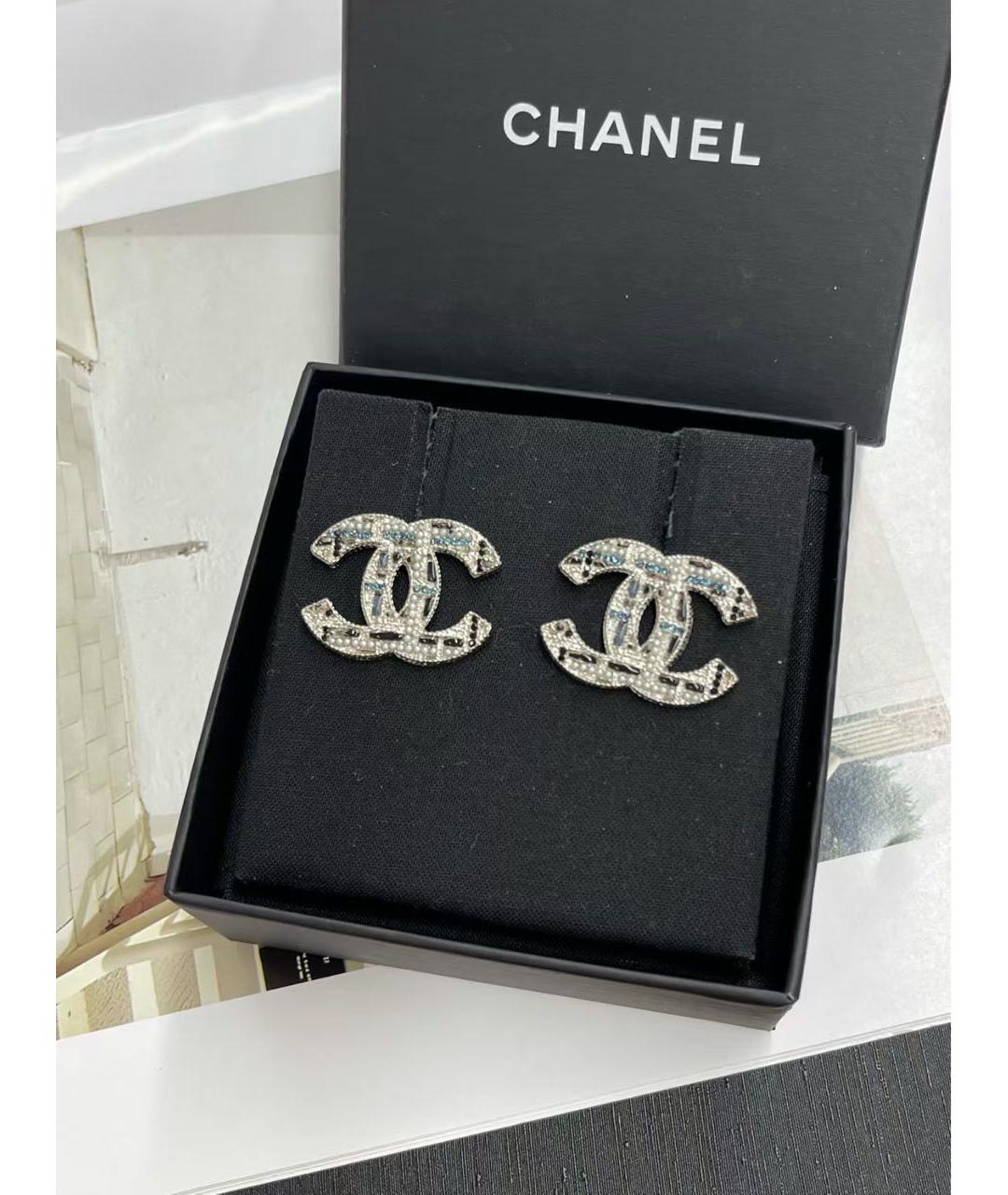 CHANEL Серебряные металлические серьги, фото 3